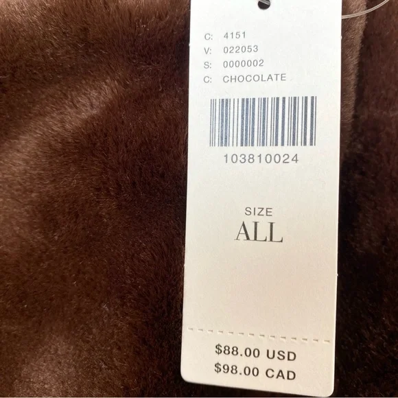 Anthropologie NWT Urban Expressions Chocolate Faux Fur Shoulder Bag ~ Gold Chain - Picture 11 of 11